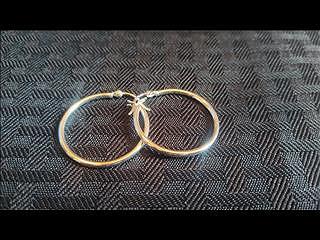 [ #0014SSW ] $30.00USD Sterling Silver Hoop Earrings - 2mm thickness, 30mm diameter