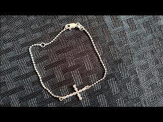 [ #0012SSW ] $30.00USD - Sterling Silver Cross Bead Bracelet - Height: 24mm, Width: 12.9mm, Length: (..)