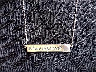 [ #0009SSW ] $40.00USD - Sterling Silver "Believe in yourself" CZ Necklace