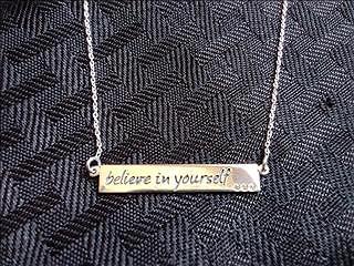 [ #0009SSW ] $40.00USD - Sterling Silver "Believe in yourself" CZ Necklace